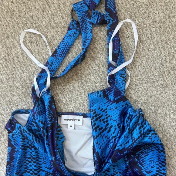 Blue Snakeskin Mini Dress - Picture 5 of 7